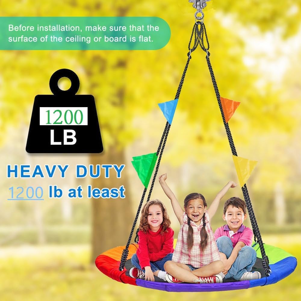 Stainless Steel Heavy Duty Swing Hanger with Smooth Swing Bearings, Heavy Duty 180°+360° Swivel Swing Hook, 1200 lb Capacity Playground Yoga Hammock Chair Rope Sandbag Porch Swing Bag Sleeve - Image 7