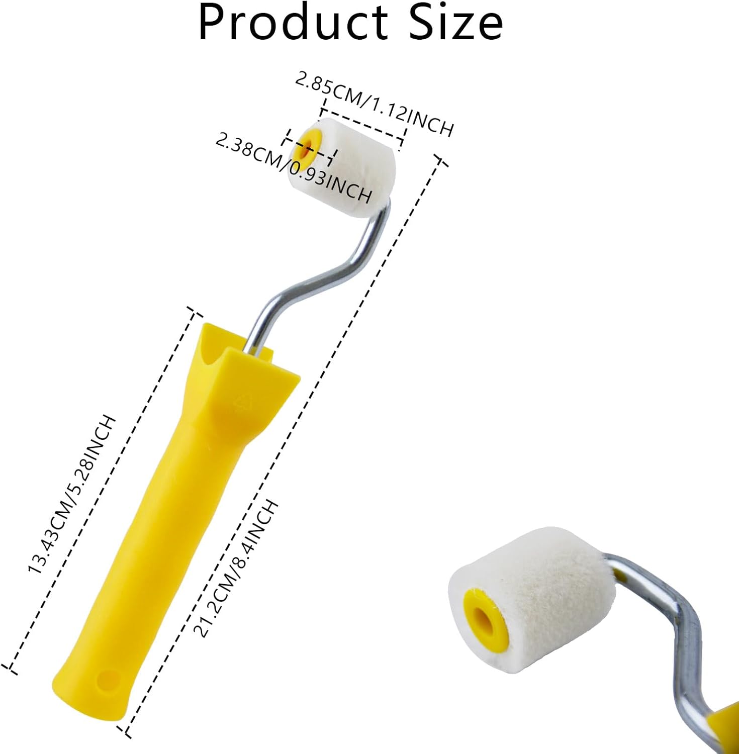 2 Pcs Foam Paint Roller Mini Paint Rollers for Touch up Trim Edge or Corner Extra Small Paint Wool Brushes Tiny Painting Tool for Professional Painting Results 1 Inch Roller - Image 3