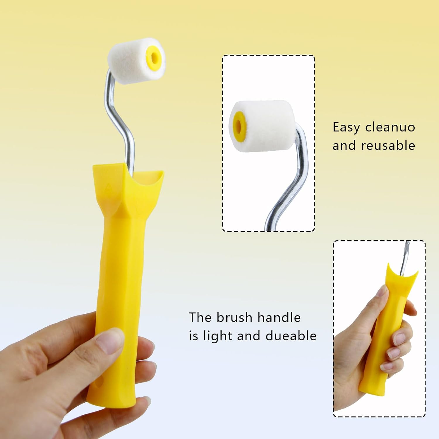 2 Pcs Foam Paint Roller Mini Paint Rollers for Touch up Trim Edge or Corner Extra Small Paint Wool Brushes Tiny Painting Tool for Professional Painting Results 1 Inch Roller - Image 4