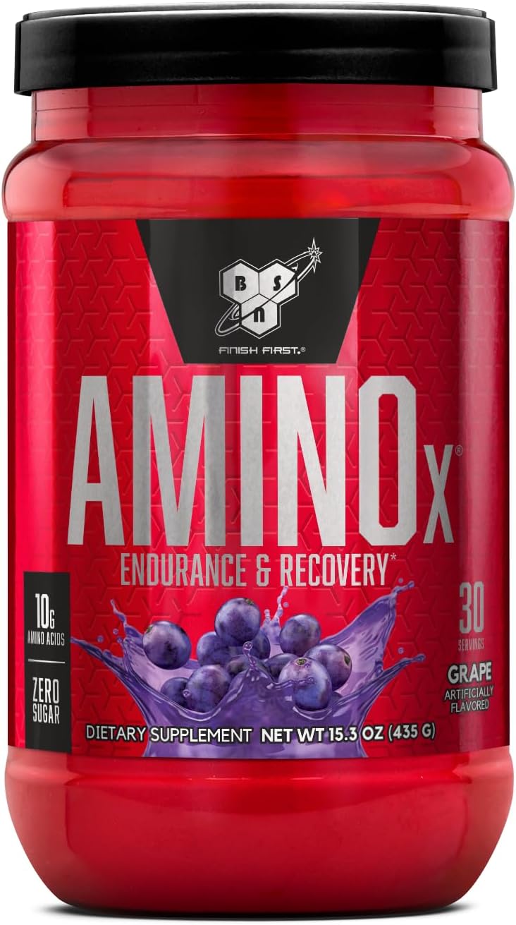 BSN Amino X Muscle Recovery & Endurance Powder with BCAAs, 10 Grams of Amino Acids, Keto Friendly, Caffeine Free, Flavor: Grape, 30 servings (Packaging may vary) - Image 2