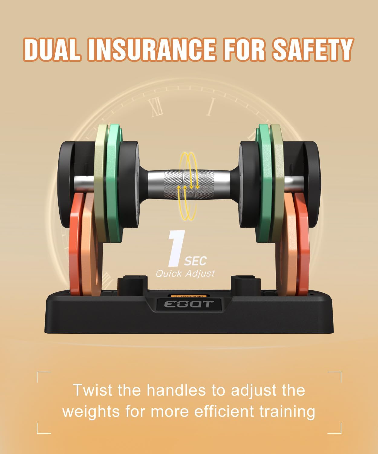 Adjustable Dumbbells Set/Single, 12.5LB/22.5LB/55LB 5 in 1 Free Adjustable Dumbbell Set with Anti-Slip Handle & Rainbow-colored Weight Plates for Home Gym, Weight Set for Women Men - Image 4