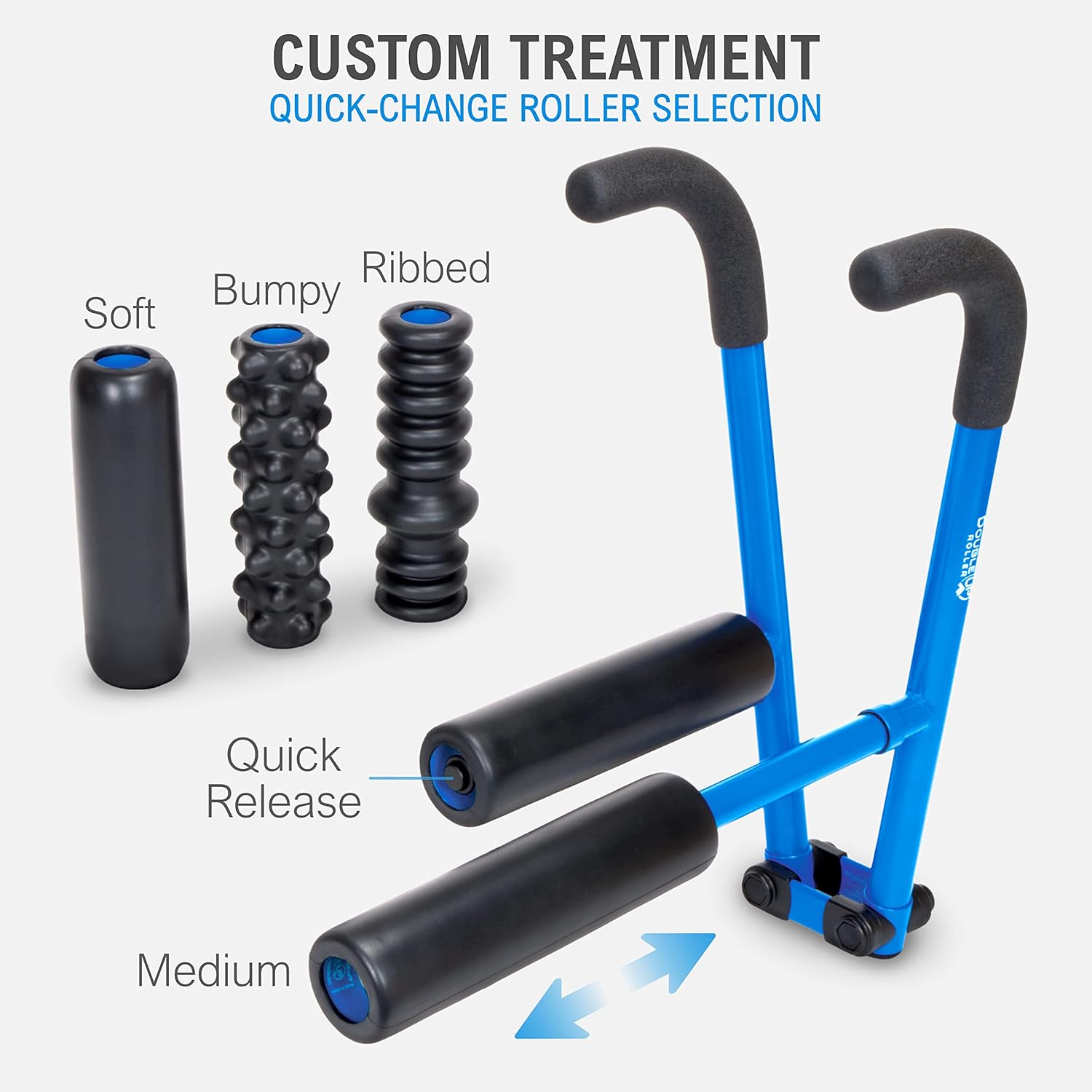 DoubleUP Roller Performance Kit - Muscle Massager with Lever-Action Pressure Control and Quick-Change Rollers - Image 8