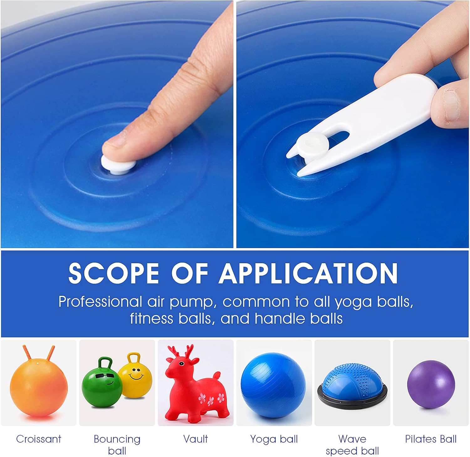 Yoga Ball Fitness Exercise Ball Air Stopper Plug Pin Adapter Kit, Exercise Ball Plug Replacement Kit - Image 4