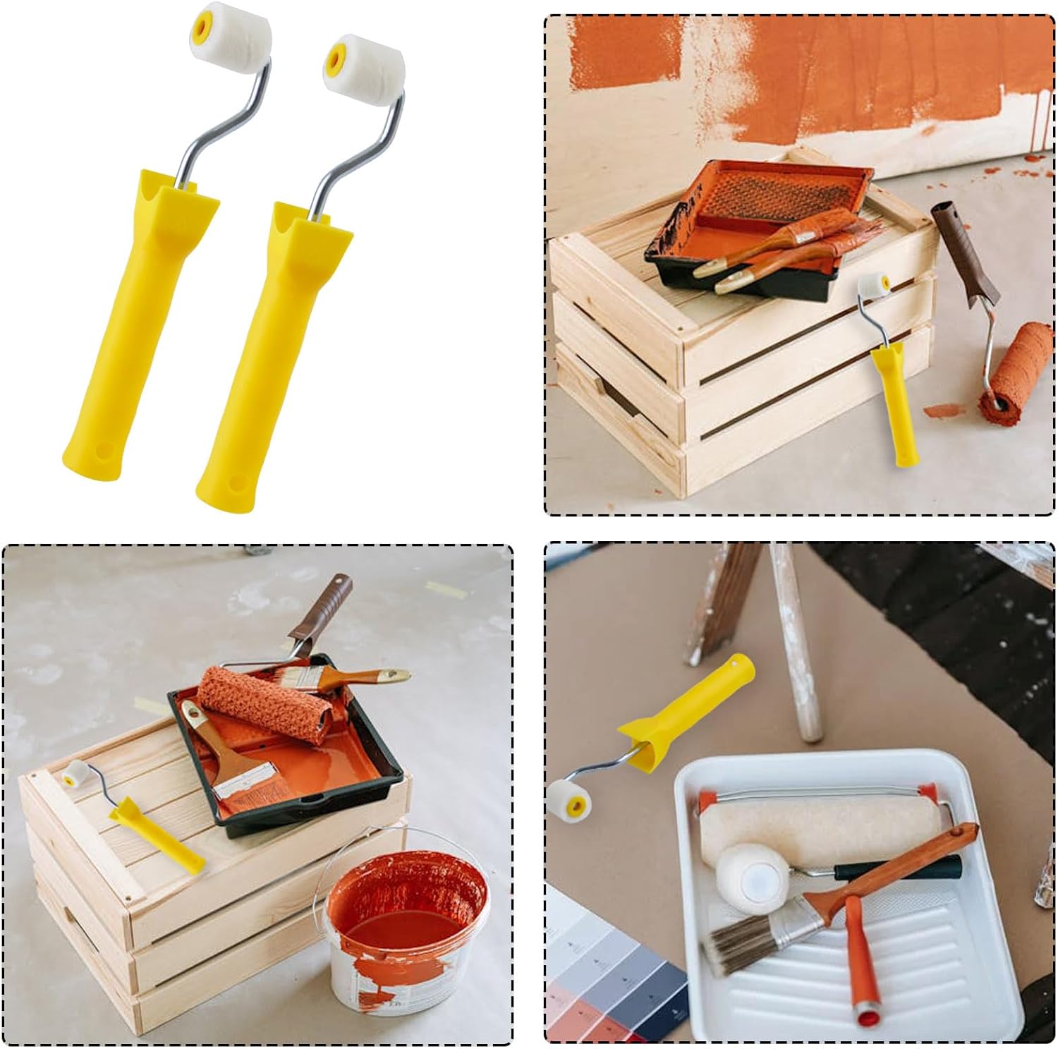 2 Pcs Foam Paint Roller Mini Paint Rollers for Touch up Trim Edge or Corner Extra Small Paint Wool Brushes Tiny Painting Tool for Professional Painting Results 1 Inch Roller - Image 7