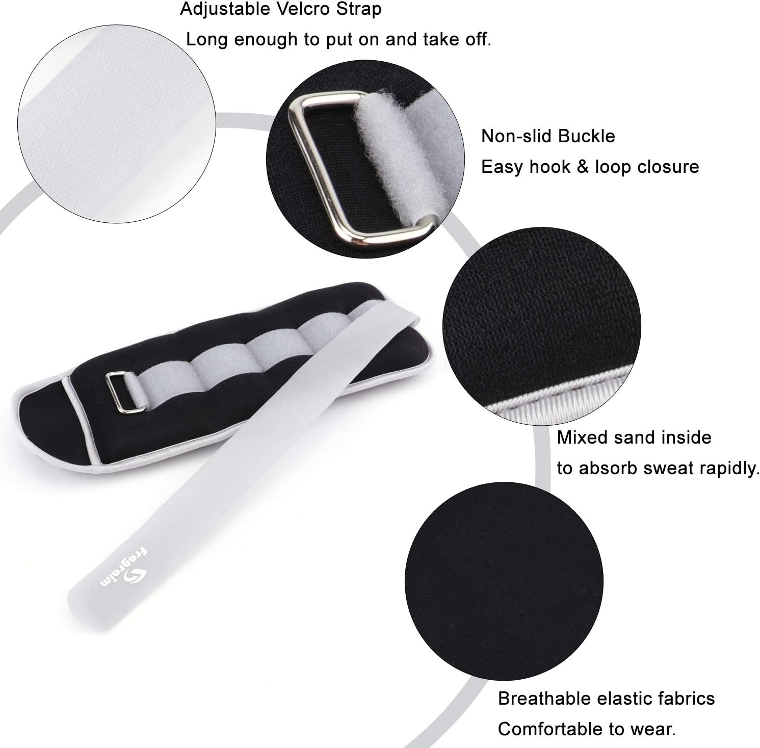 Ankle Weights for Women, Men and Kids - 1/2/3/4/6/8/10/12/15/20 LBS 1 Pair Strength Training Wrist/Leg/Arm Weight with Adjustable Strap for Jogging, Gymnastics, Aerobics, Physical Therapy - Image 5