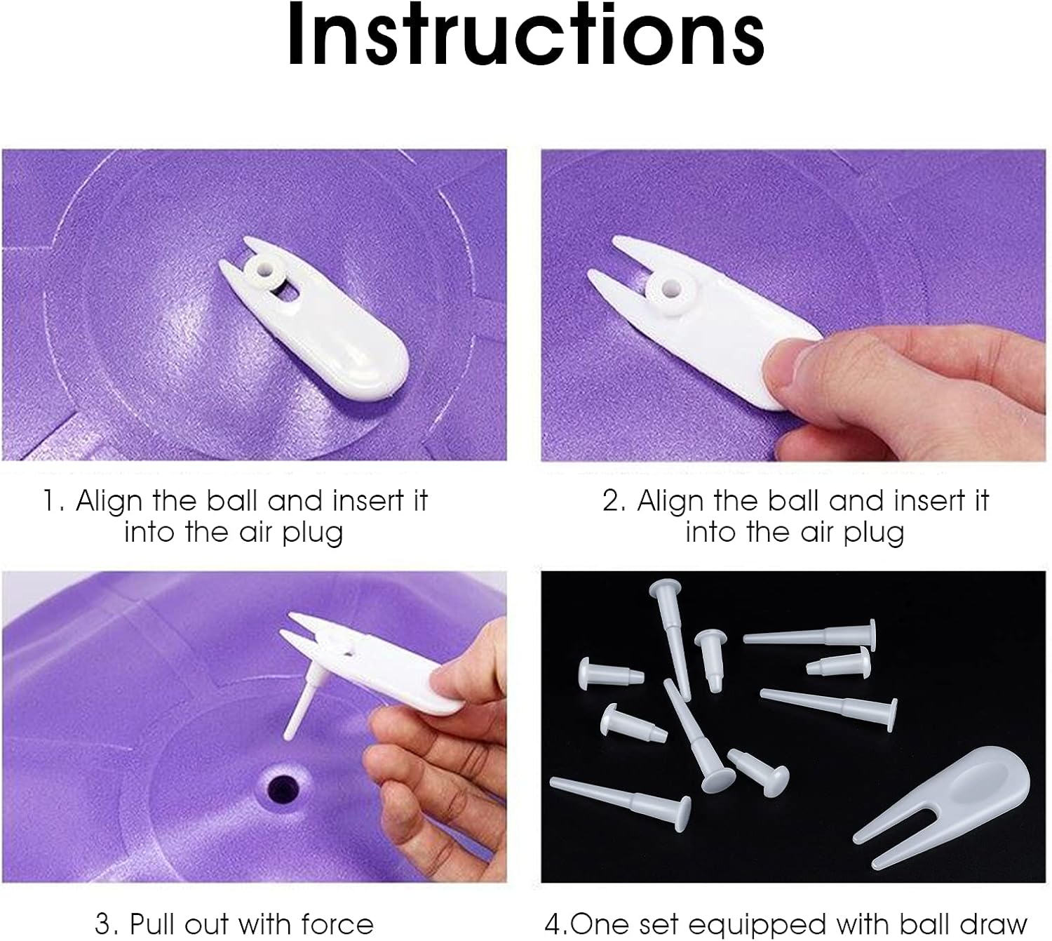 Yoga Ball Fitness Exercise Ball Air Stopper Plug Pin Adapter Kit, Exercise Ball Plug Replacement Kit - Image 6