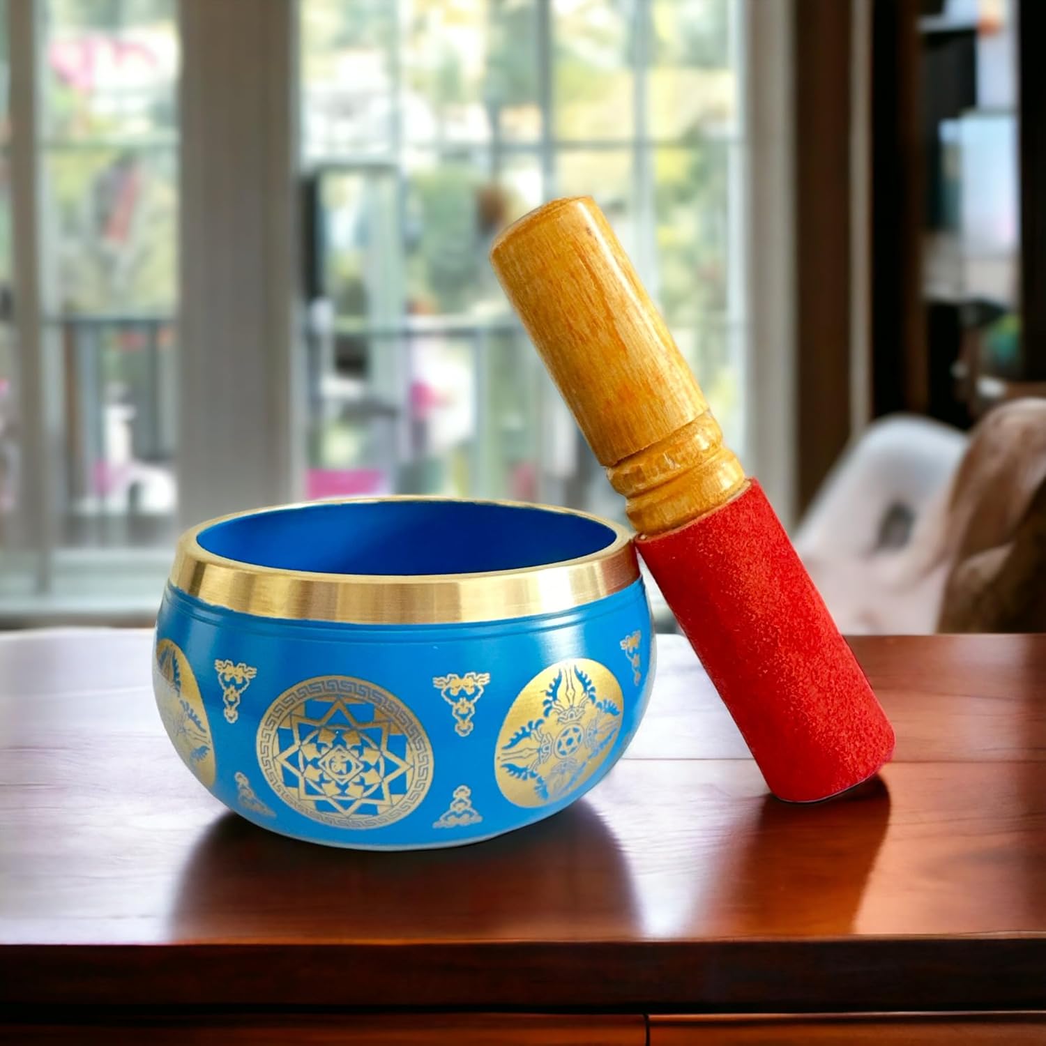 Nature's Own Tibetan Singing Bowl Set- Easy to Play- Meditation Sound Bowl Handcrafted in Nepal for Yoga, Mindfulness, Chakra Healing, Stress Relief- Spiritual Gifts for Women and Men (3.5 Inch, Blue) - Image 10