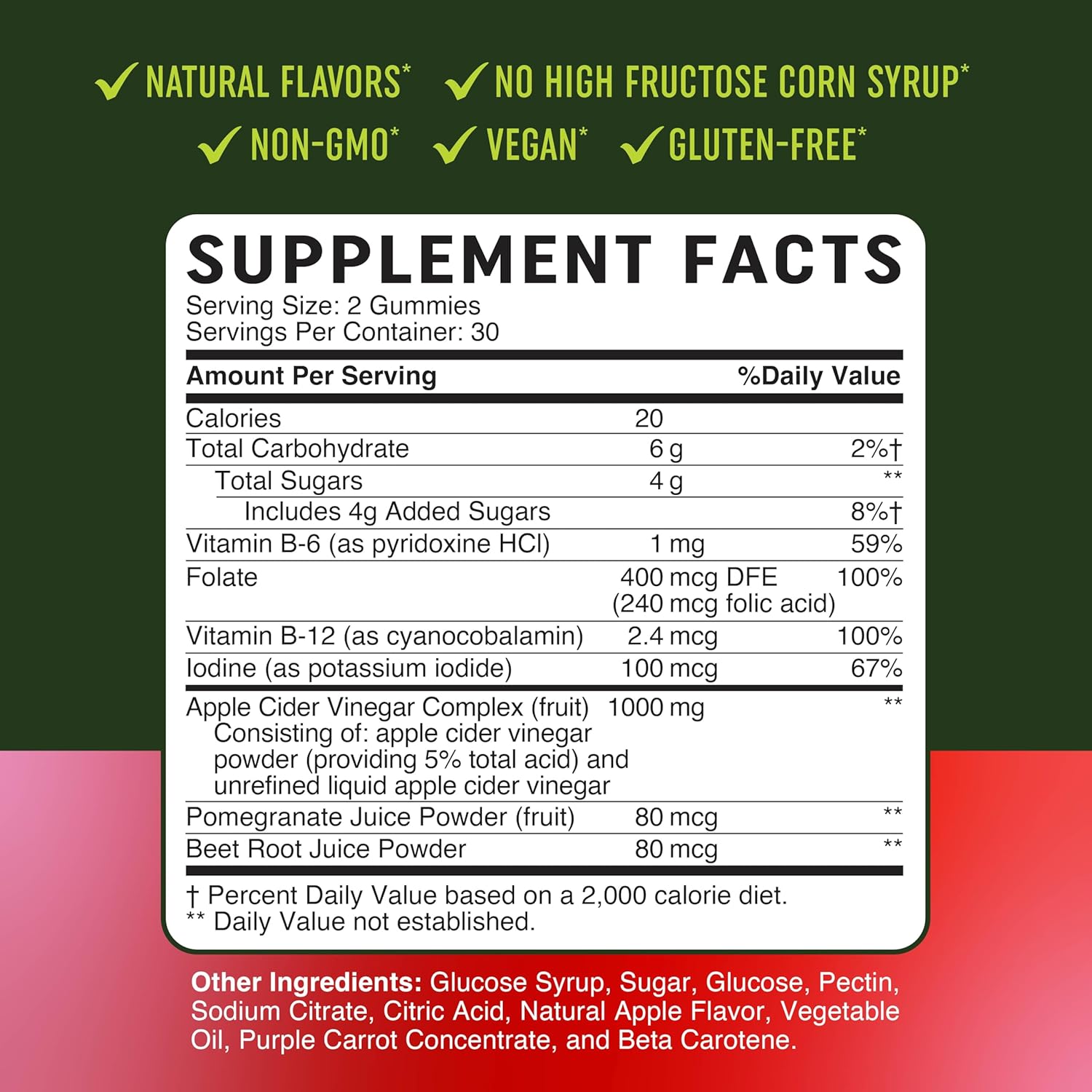 Metabolism Gummies with Apple Cider Vinegar | Energy, Digestion & Lean Body Mass Support | Apple Cider Vinegar Gummies with The Mother, B12 & Folate | Metabolism Support for Women & Men | 60 Ct. - Image 7