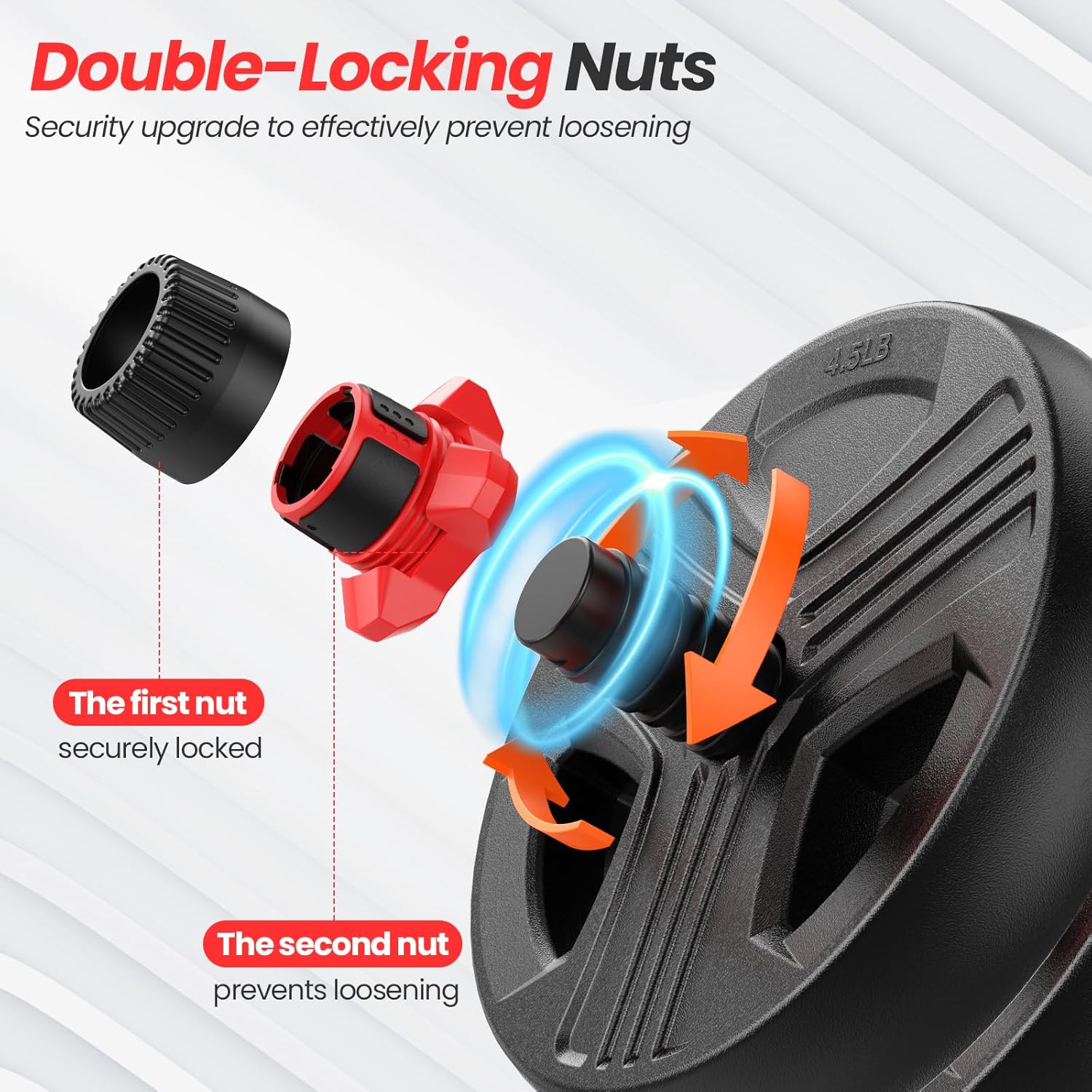 Adjustable dumbbell set,20/35/45/55/70/90lbs Free Weights set with upgraded nut, 4 in 1 Weight Set Used as Kettlebells, Barbell, Push up Stand, Fitness Exercise for Home Gym Suitable Men/Women - Image 4