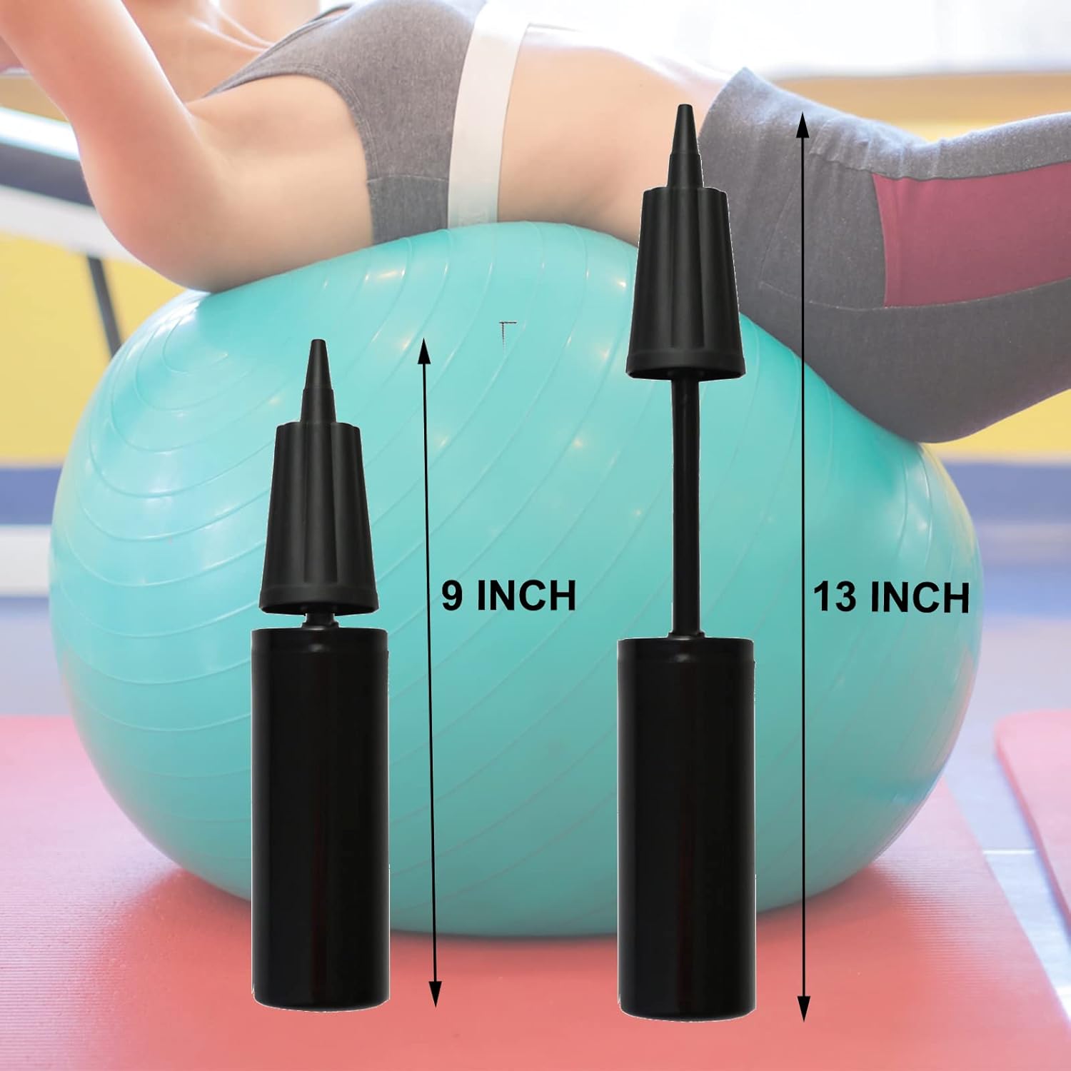 Hand Air Pump,Two-Way Hand Yoga Ball Pump, 9 Inch Double Action Hand Pump Inflator for Exercise Balls, Swimming Ring,Balloons and Inflatable Balls - Image 7