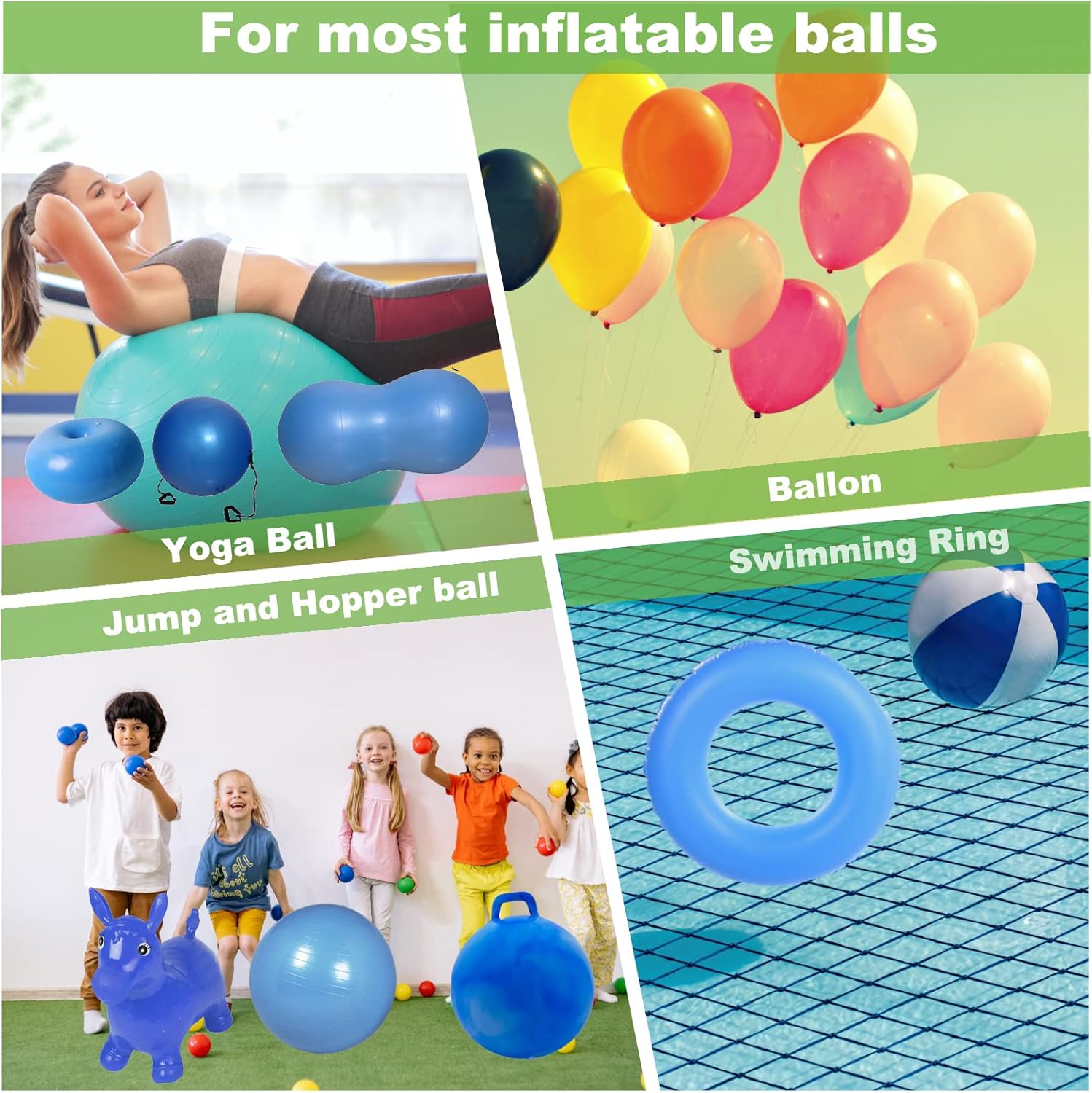 Hand Air Pump,Two-Way Hand Yoga Ball Pump, 9 Inch Double Action Hand Pump Inflator for Exercise Balls, Swimming Ring,Balloons and Inflatable Balls - Image 4